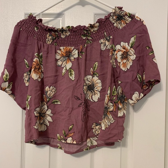 NWOT Purple Floral Ruffle Top - Picture 5 of 5